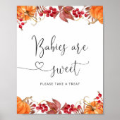 Poster Aquarelle orange petit citrouille Les bébés sont d (Devant)