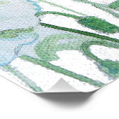 Poster Aquarelle orange rouge jaune cushion blanc (Coin)