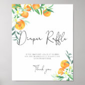 Poster Aquarelle oranges diaper tombole (Devant)