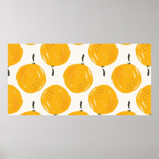 Poster Aquarelle oranges fruit peinture à la main illustr (Devant)