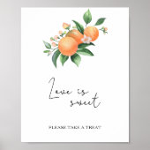 Poster Aquarelle oranges - l'amour est doux prendre un ré (Devant)