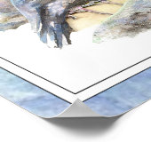 Poster Aquarelle originale California Quail Bird (Coin)