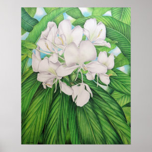 Poster Aquarelle originale de Joel W. Carlson de Honolulu