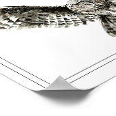 Poster Aquarelle originale Frappe ou Chasse Chouette Oise (Coin)