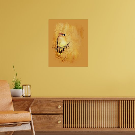 Poster Aquarelle originale Grosbeak oiseau art faune (Salon 2)
