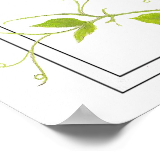 Poster Aquarelle originale pois doux avec écritures (Coin)