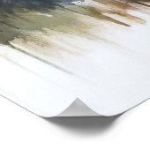 Poster Aquarelle Ours Arbres Rustique Wilderness Wall Art (Coin)