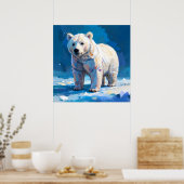 Poster Aquarelle Ours blanc (Cuisine)