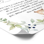 Poster Aquarelle ours Ne pas dire jeu de baby shower Post (Coin)