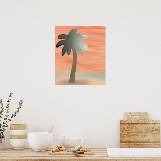 Poster Aquarelle Palm Tree (Cuisine)