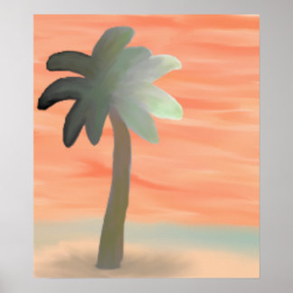 Poster Aquarelle Palm Tree