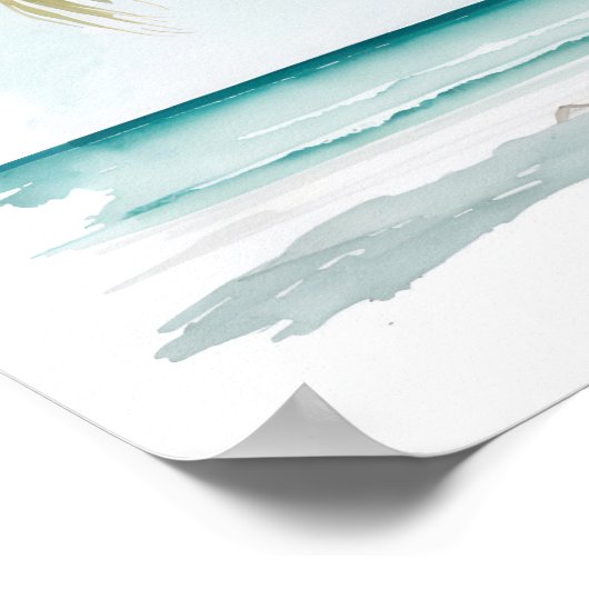 Poster Aquarelle Palm Tree Peinture (Coin)