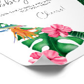 Poster Aquarelle palmiers tropicaux - barre mousseuse (Coin)