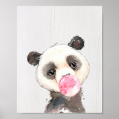 Poster Aquarelle Panda bulle pépinière Art Imprimer (Devant)