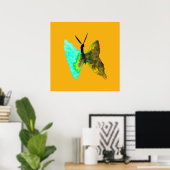 Poster Aquarelle papillon aqua joli (Bureau à domicile)