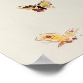 Poster Aquarelle papillons bleus vintages. Odilon Redon (Coin)