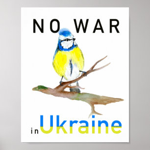Poster Aquarelle Pas de guerre en Ukraine