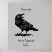 Poster Aquarelle Passive Agressive Raven fun Devis (Devant)