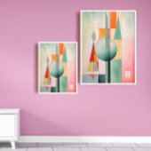 Poster Aquarelle Pastel Art Abstrait Mur