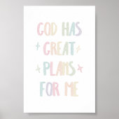 Poster Aquarelle pastel Dieu a de grands plans pour moi (Devant)