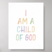 Poster Aquarelle Pastel Je suis un enfant imprimé par Die (Devant)