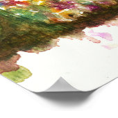 Poster Aquarelle Paysage Abstrait Forêt d'arbres (Coin)