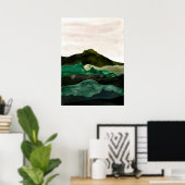 Poster Aquarelle paysage de montagne abstrait. Art modern (Bureau à domicile)