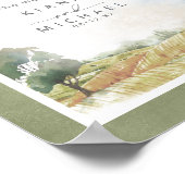 Poster Aquarelle Paysage Mariage Bienvenue Sage ID786 (Coin)