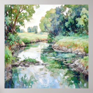 Poster Aquarelle Paysager