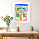 Poster Aquarelle Peacock Door Jaipur City Palace rose<br><div class="desc">Porte de paon coloré du Rajasthan,  Inde peinte à la main par moi ! Consultez ma boutique pour plus de designs,  plus de portes et plus de produits! Si vous l'achetez,  merci ! Partagez une photo avec moi sur Instagram à @shoshannahscribbles :)</div>