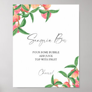 Poster Aquarelle pêche moderne - bar sangria