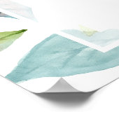 Poster Aquarelle Peint Feuille coloré Mariage de feuillag (Coin)