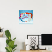 Poster Aquarelle peinte à la main (Bureau à domicile)