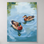 Poster Aquarelle Peinte Étang aux Canards (Devant)