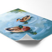 Poster Aquarelle Peinte Étang aux Canards (Coin)