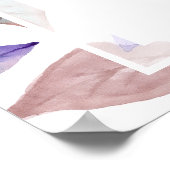 Poster Aquarelle peinte violet Feuille Mariage de feuilla (Coin)