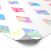 Poster aquarelle peinture abstraite formes diamant motif (Coin)