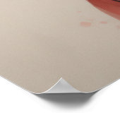 Poster Aquarelle Peinture Belle Asiatique Fleurs Femme (Coin)