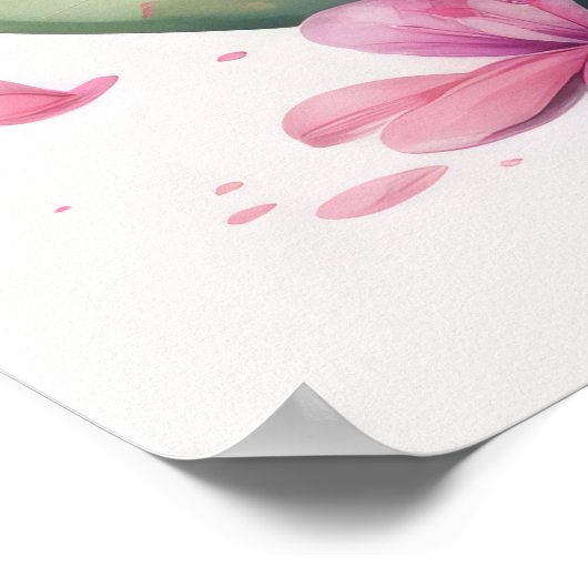 Poster Aquarelle Peinture d'Azalea en Pot Purple II (Coin)