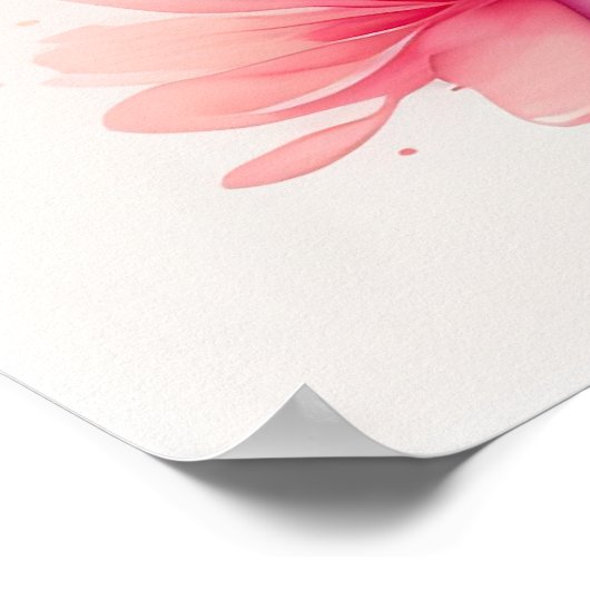 Poster Aquarelle Peinture de Azalea en rose pot (Coin)