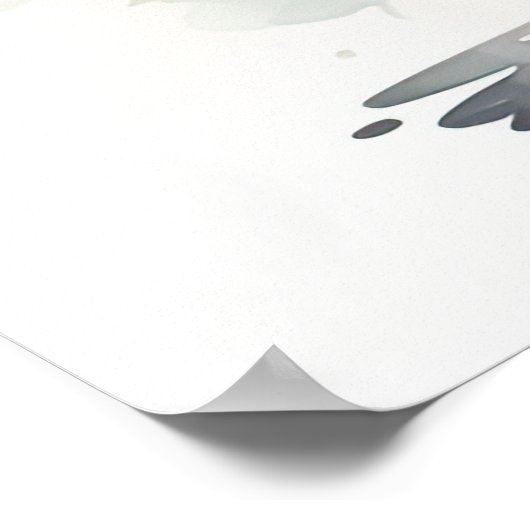 Poster Aquarelle Peinture de Bonsai Tree en Pot (Coin)