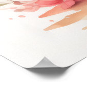 Poster Aquarelle Peinture de Bouganvillea en Pot Rose II (Coin)