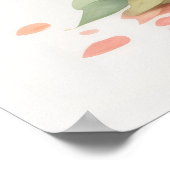 Poster Aquarelle Peinture de Bouganvillea Pot Rose III (Coin)