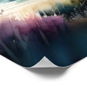 Poster Aquarelle Peinture de chalet de bord de mer (Coin)