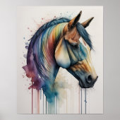 Poster Aquarelle Peinture de cheval (Devant)