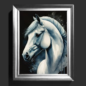 Poster Aquarelle Peinture de cheval