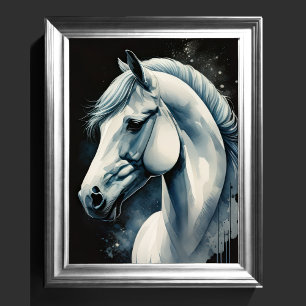Poster Aquarelle Peinture de cheval