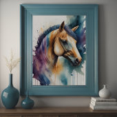 Poster Aquarelle Peinture de cheval