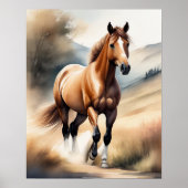 Poster Aquarelle Peinture de cheval (Devant)