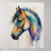 Poster Aquarelle Peinture de cheval (Devant)